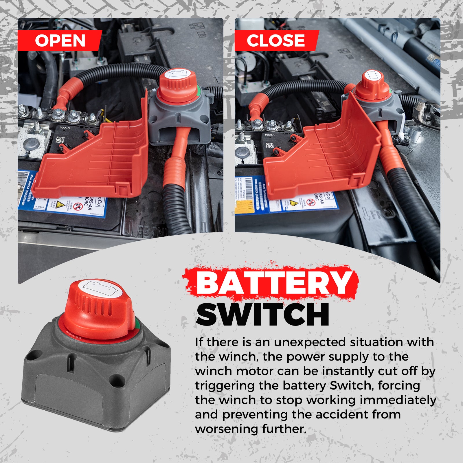 RUGCEL EMCP 12000lb/15000lb Winch (Electromagnetic Clutch, Synthetic Rope) - Tank Garage