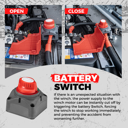 RUGCEL EMCP 12000lb/15000lb Winch (Electromagnetic Clutch, Synthetic Rope) - Tank Garage