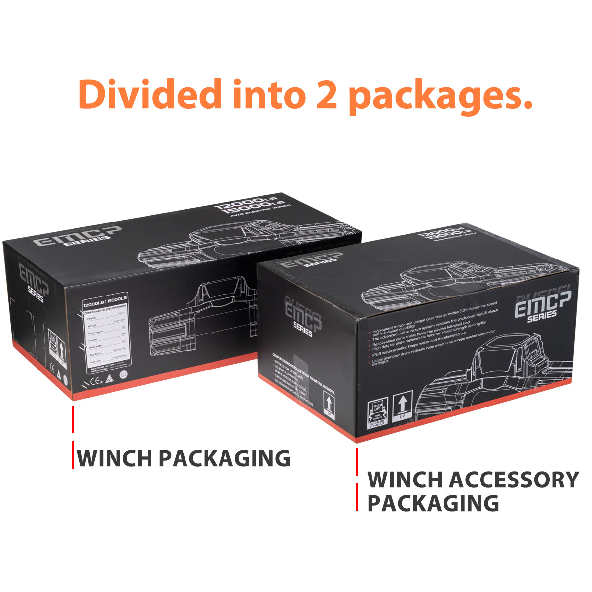 RUGCEL EMCP 12000lb/15000lb Winch (Electromagnetic Clutch, Synthetic Rope) - Tank Garage