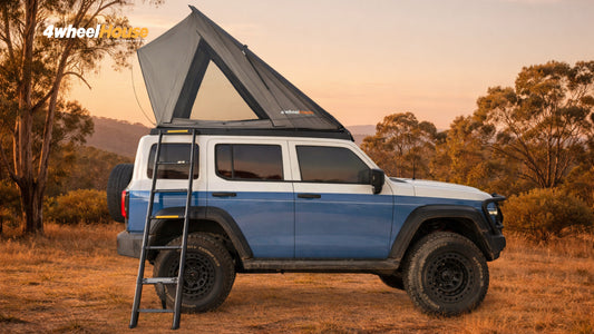 GWM Tank 300 Slimline Rackless Rooftop Tent with Ladder - Tank Garage