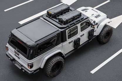 white off road jeep Gladiator with Teng Qian functional Canopy 