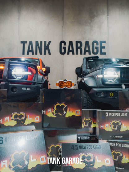 HALO Series 4.5" LED Pods Light Head Light Spot Light with Tank Garage Logo